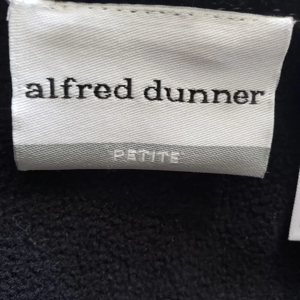 Suede‎ Ivory and Black Toggle Front Closure Jacket 8 Petite by Alfred Dunner 8P